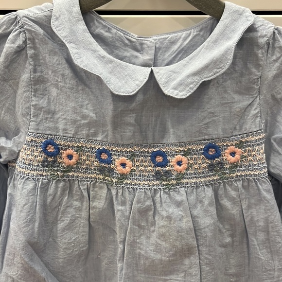 Mark & Spencer girls dress with scalloped Peter-pan collar and smocking detail - Picture 2 of 5